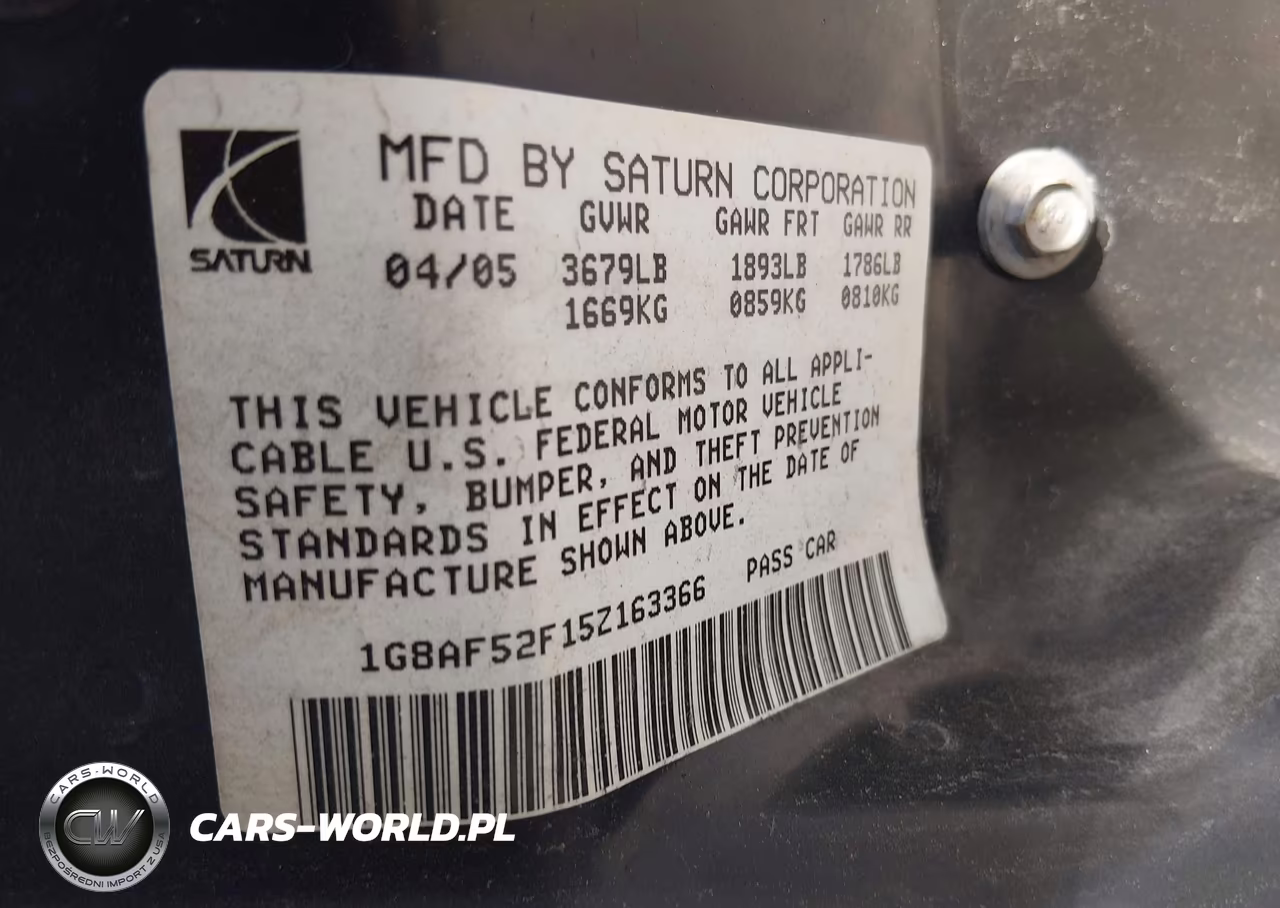 2005 Saturn Ion 1 VIN:1G8AF52F15Z163366 - 9