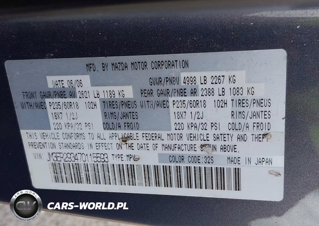2007 Mazda Cx-7 Grand Touring VIN:JM3ER293470115593 - 9