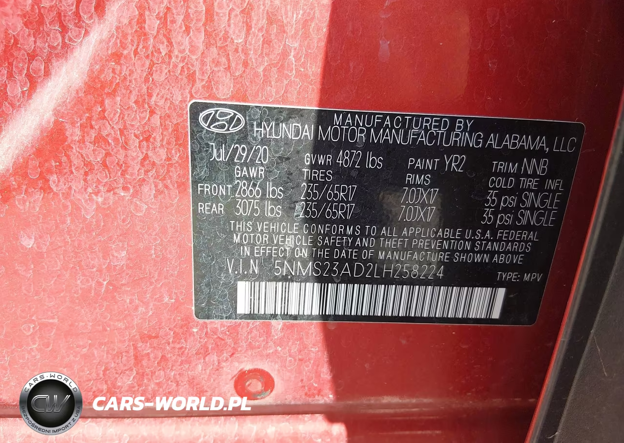 2020 Hyundai Santa Fe Se VIN:5NMS23AD2LH258224 - 9