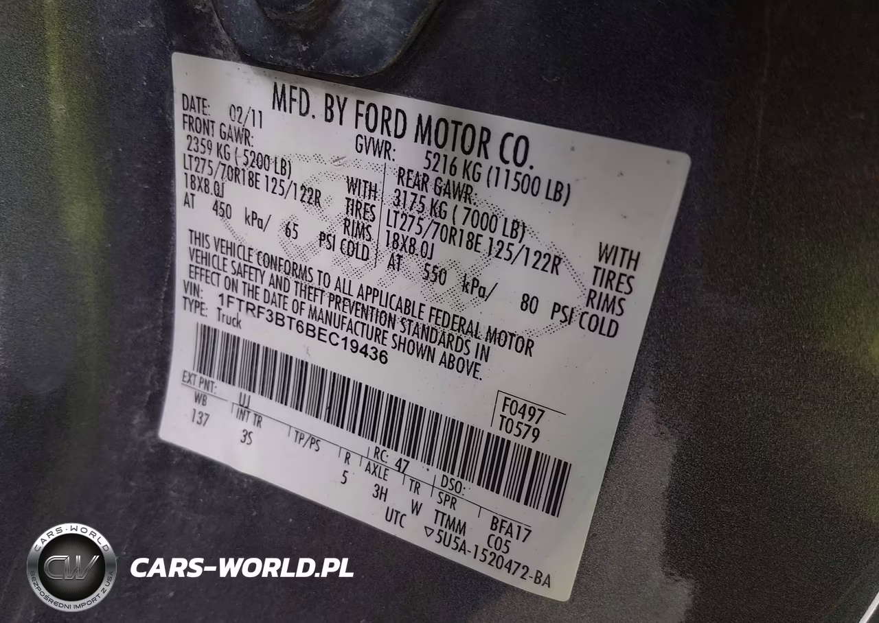 2011 Ford F-350 Xlt VIN:1FTRF3BT6BEC19436 - 8
