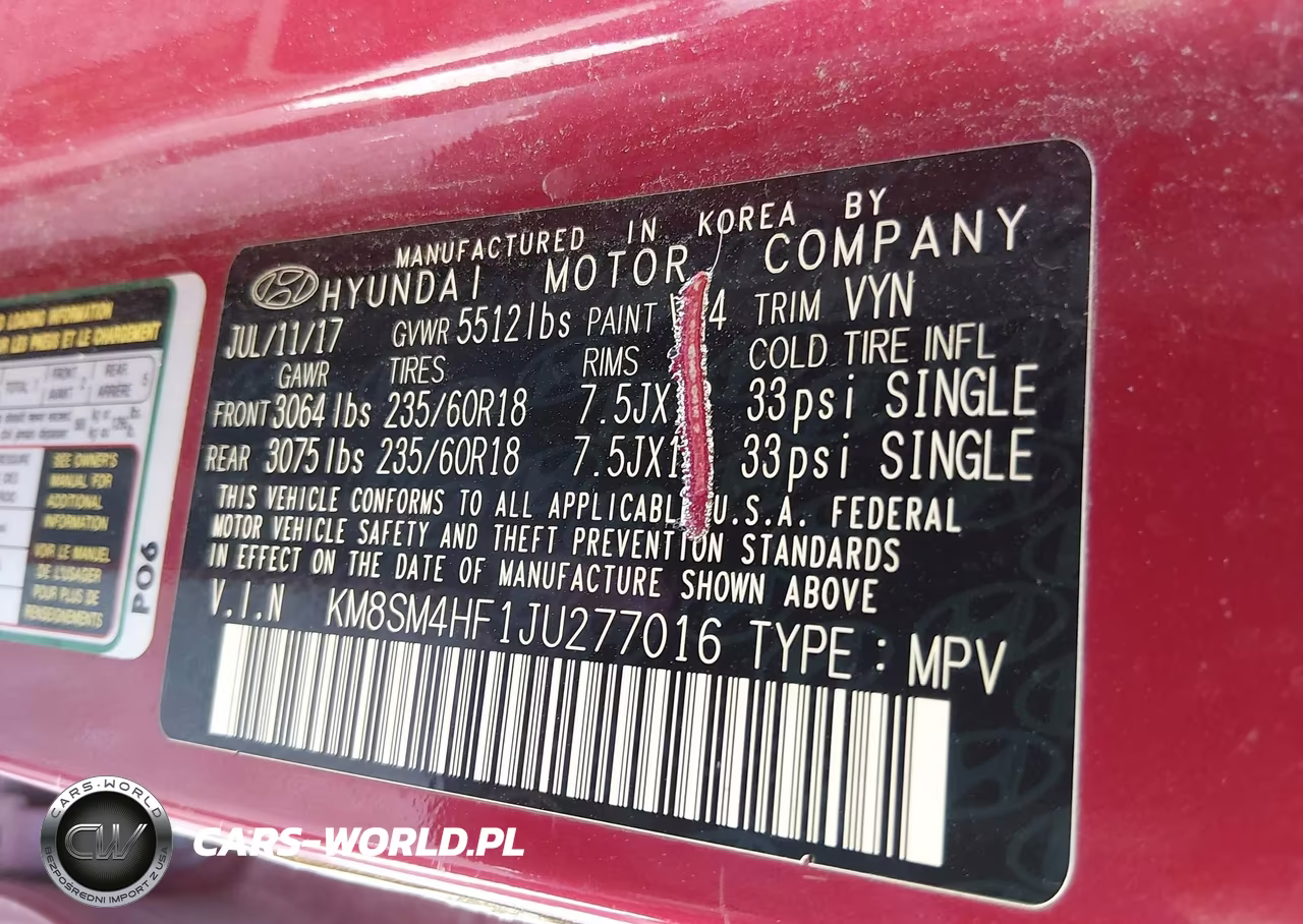 2018 Hyundai Santa Fe Se VIN:KM8SM4HF1JU277016 - 9