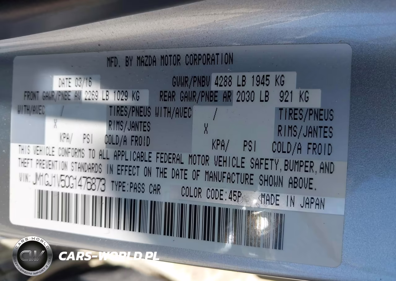 2016 Mazda Mazda6 I Touring VIN:JM1GJ1V50G1476873 - 9