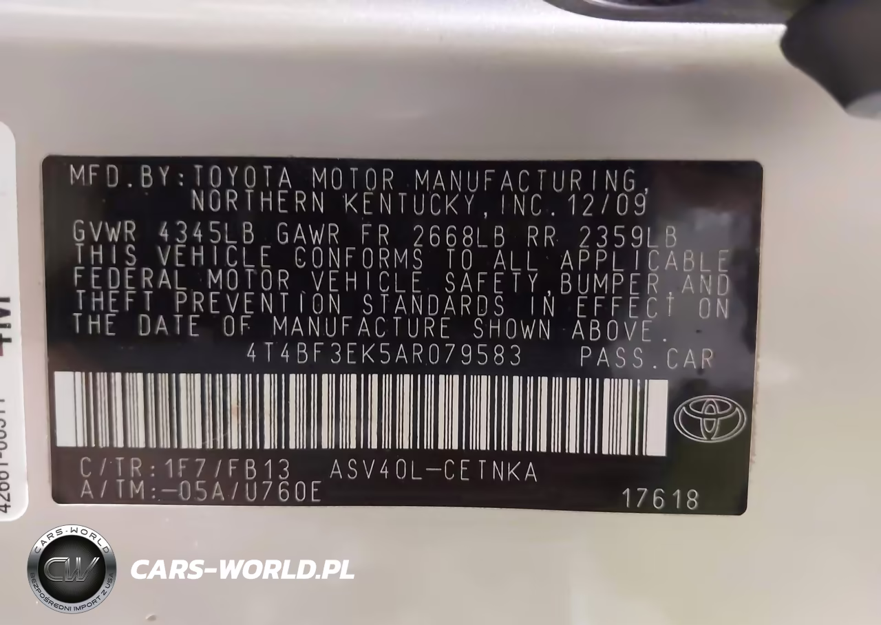 2010 Toyota Camry Le VIN:4T4BF3EK5AR079583 - 9