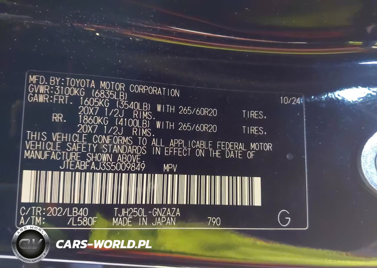 2025 Toyota Land Cruiser VIN:JTEABFAJ3S5009849 - 9