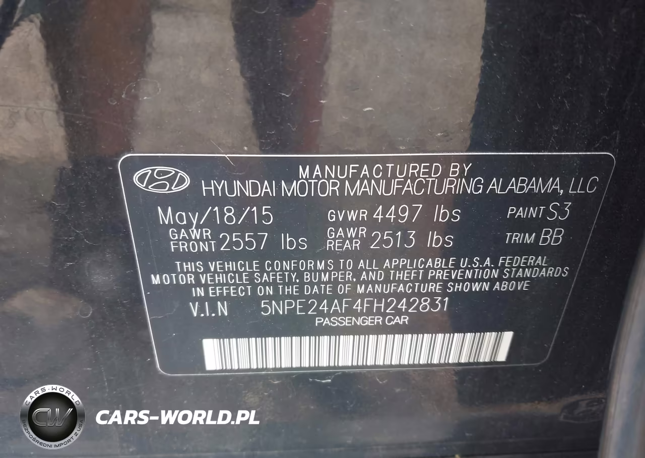 2015 Hyundai Sonata Se VIN:5NPE24AF4FH242831 - 9