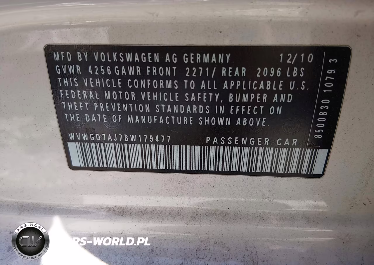 2011 Volkswagen Gti 4-Door VIN:WVWGD7AJ7BW179477 - 9