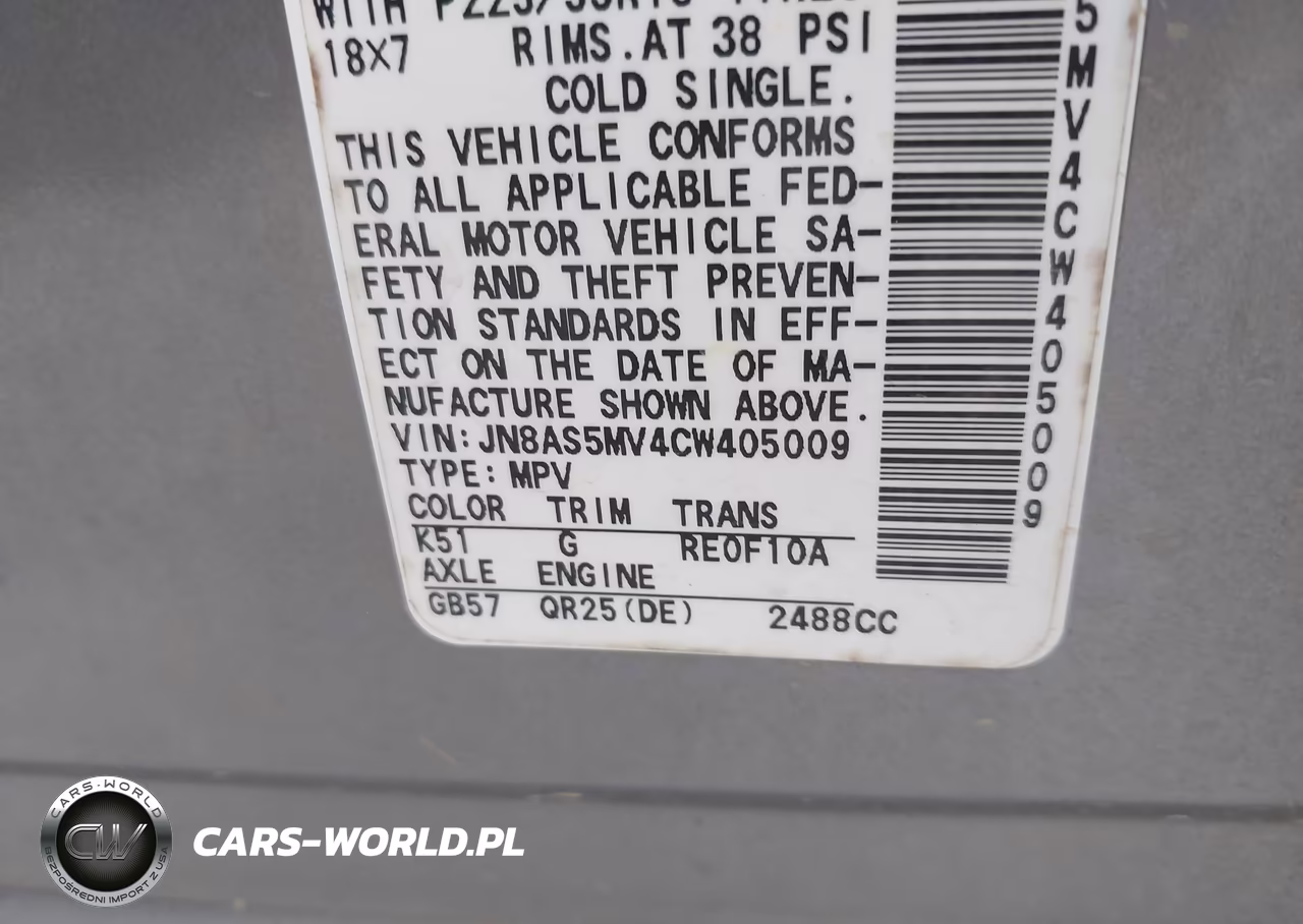2012 Nissan Rogue Sv W-Sl Pkg VIN:JN8AS5MV4CW405009 - 9
