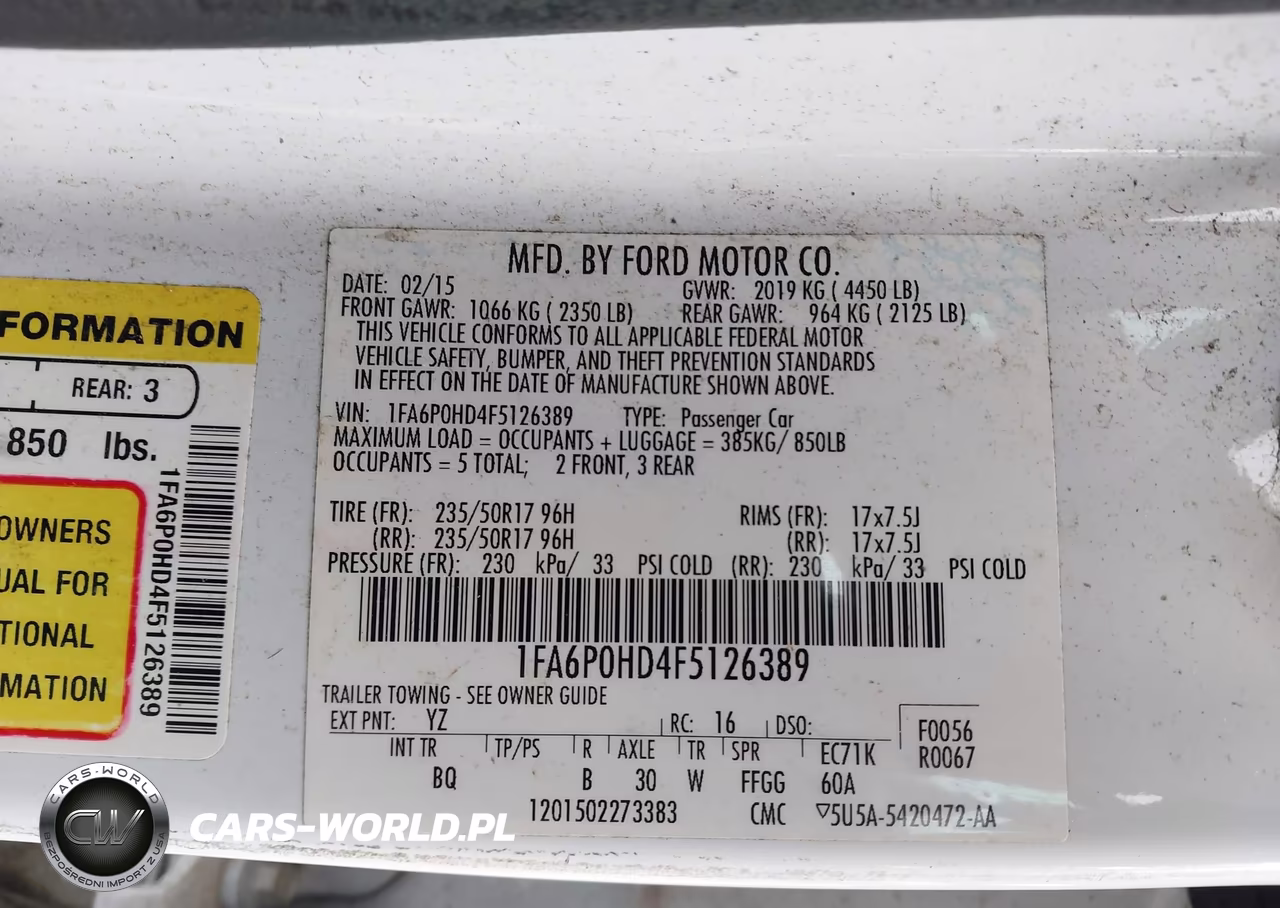 2015 Ford Fusion Se VIN:1FA6P0HD4F5126389 - 9