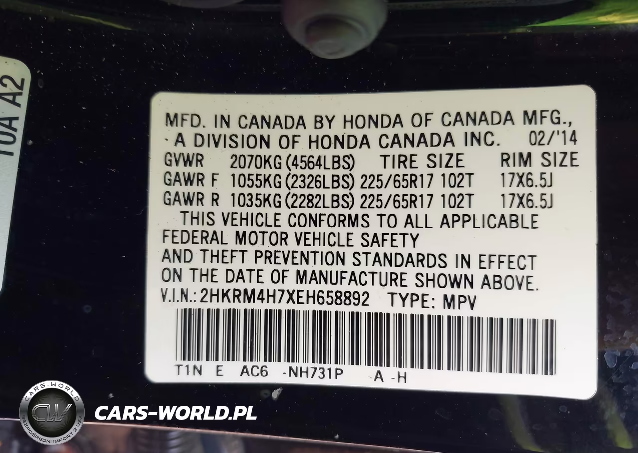 2014 Honda Cr-V Ex-L VIN:2HKRM4H7XEH658892 - 9