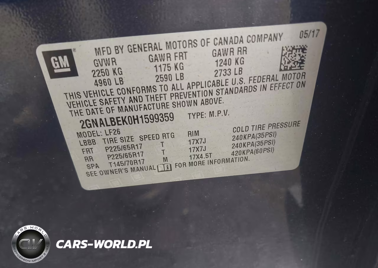 2017 Chevrolet Equinox Ls VIN:2GNALBEK0H1599359 - 9