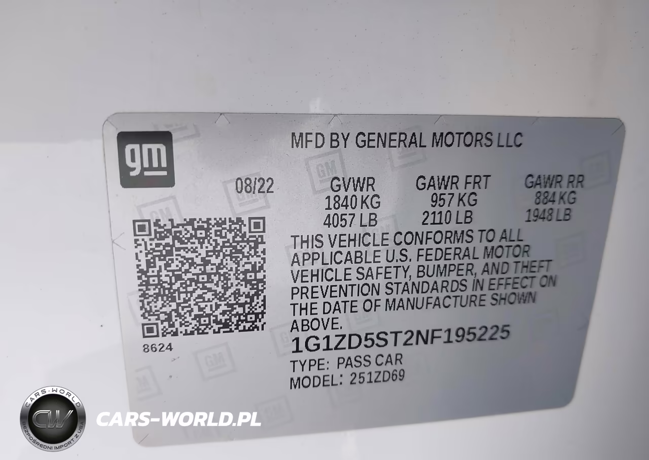 CHEVROLET MALIBU LT VIN:1G1ZD5ST2NF195225 - 9