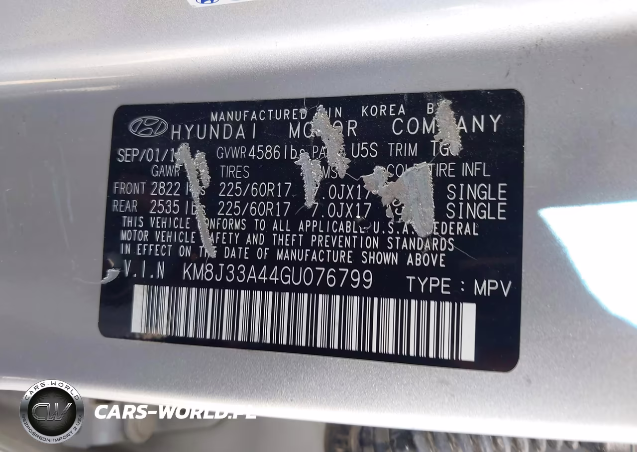 2016 Hyundai Tucson Se VIN:KM8J33A44GU076799 - 9