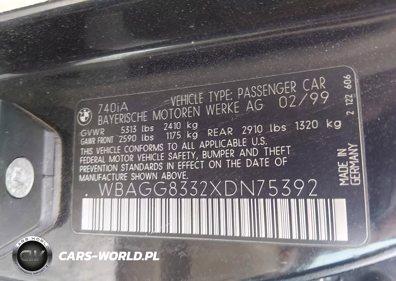 1999 BMW 740Ia VIN:WBAGG8332XDN75392 - 9