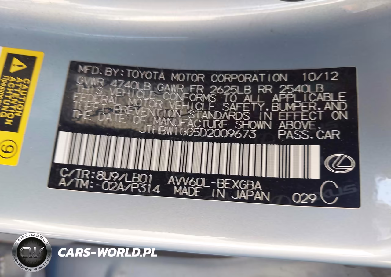 2013 Lexus Es 300H VIN:JTHBW1GG5D2009673 - 9