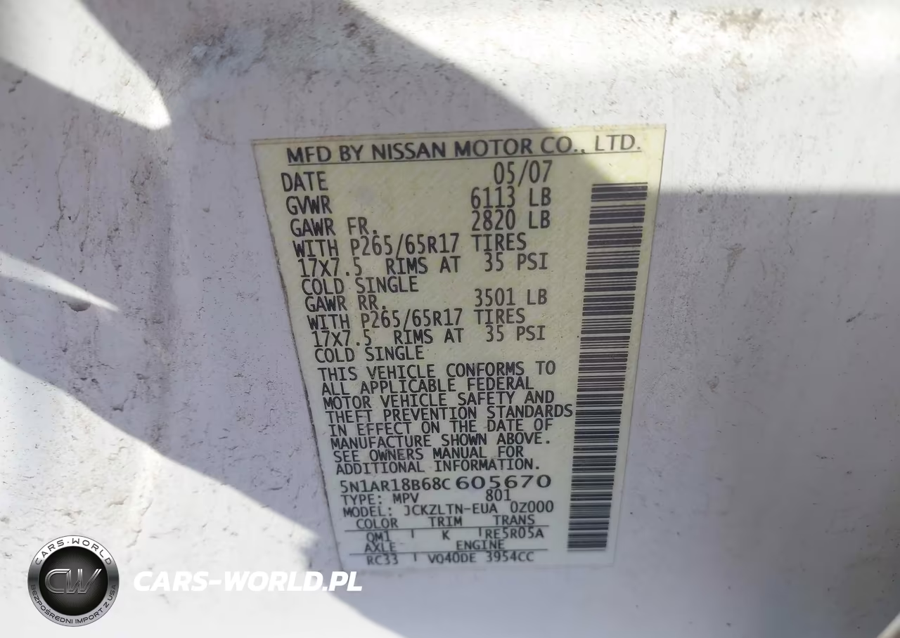 2008 Nissan Pathfinder Se VIN:5N1AR18B68C605670 - 9
