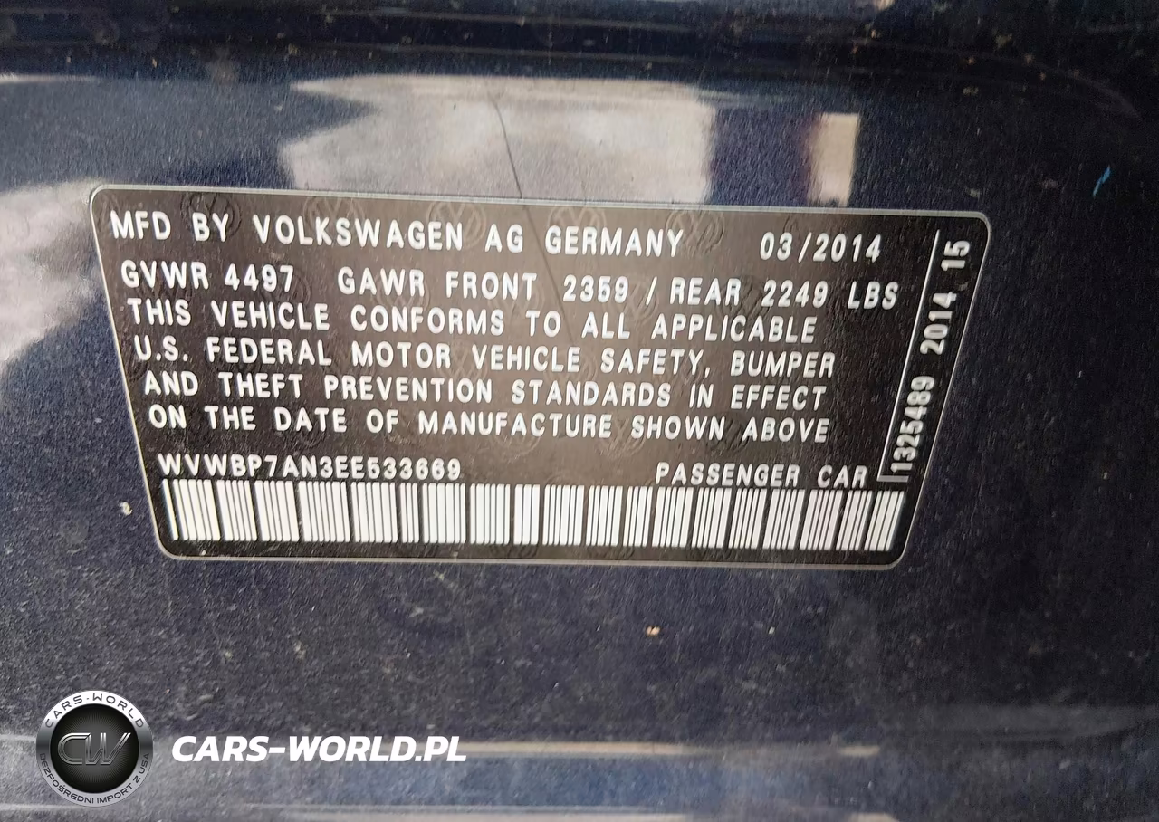 2014 Volkswagen Cc 2.0T R-Line VIN:WVWBP7AN3EE533669 - 9