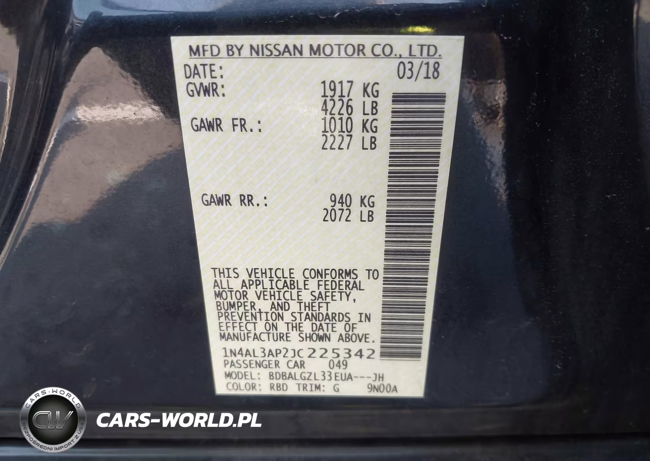 2018 Nissan Altima 2.5 S VIN:1N4AL3AP2JC225342 - 9