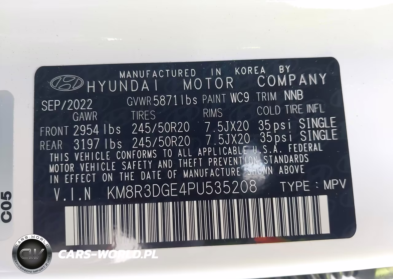 2023 Hyundai Palisade Xrt VIN:KM8R3DGE4PU535208 - 9