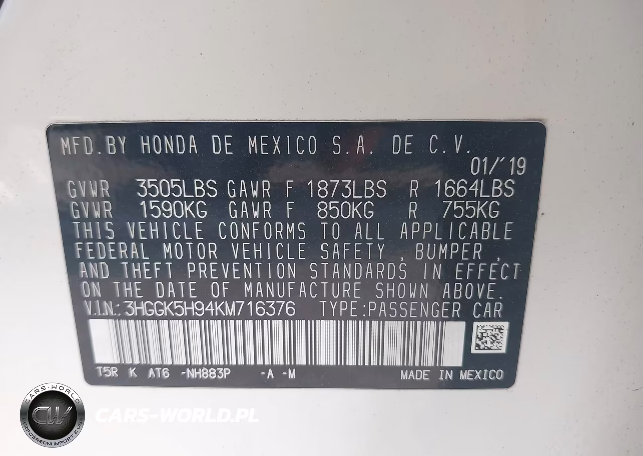 2019 Honda Fit Ex-L VIN:3HGGK5H94KM716376 - 9