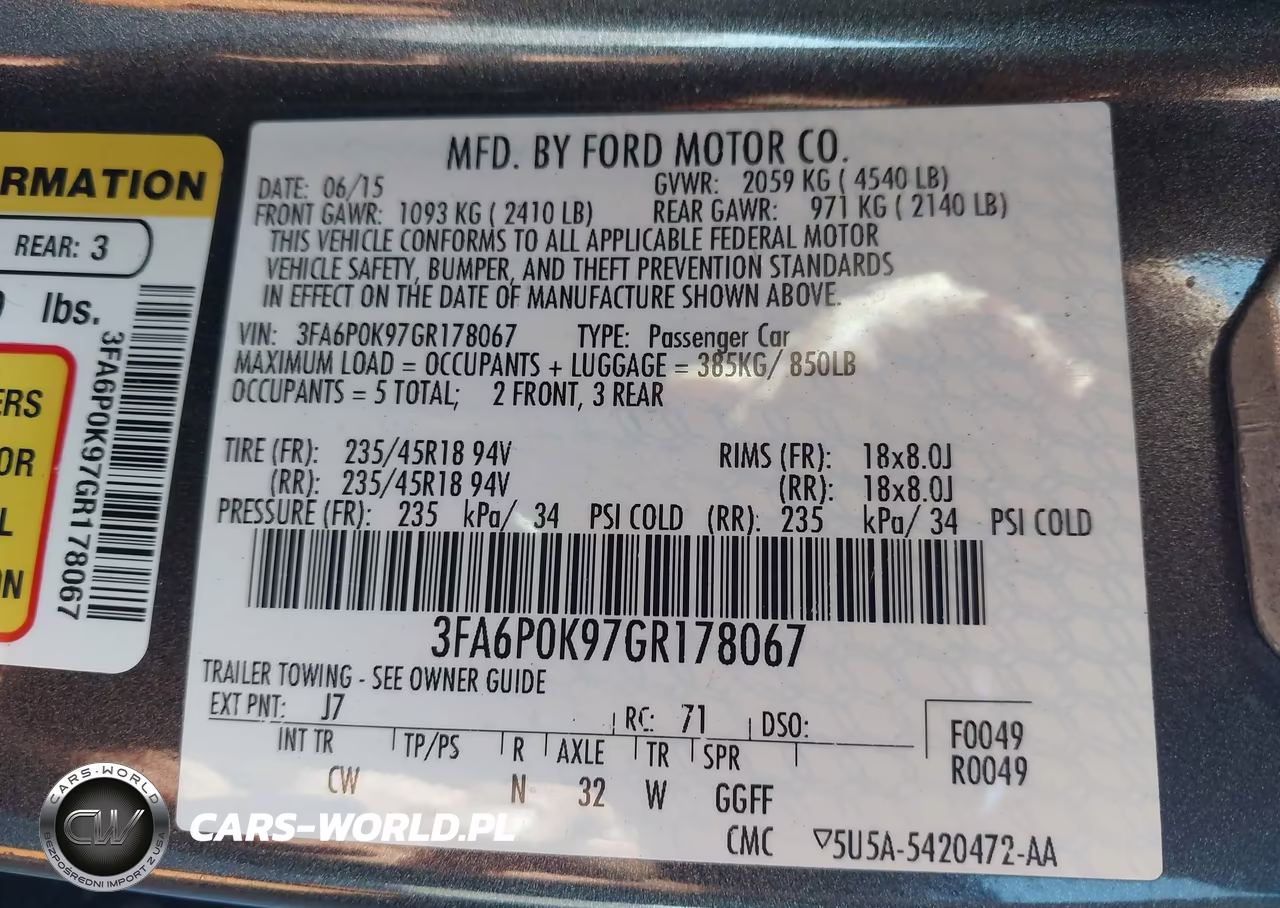 2016 Ford Fusion Titanium VIN:3FA6P0K97GR178067 - 9
