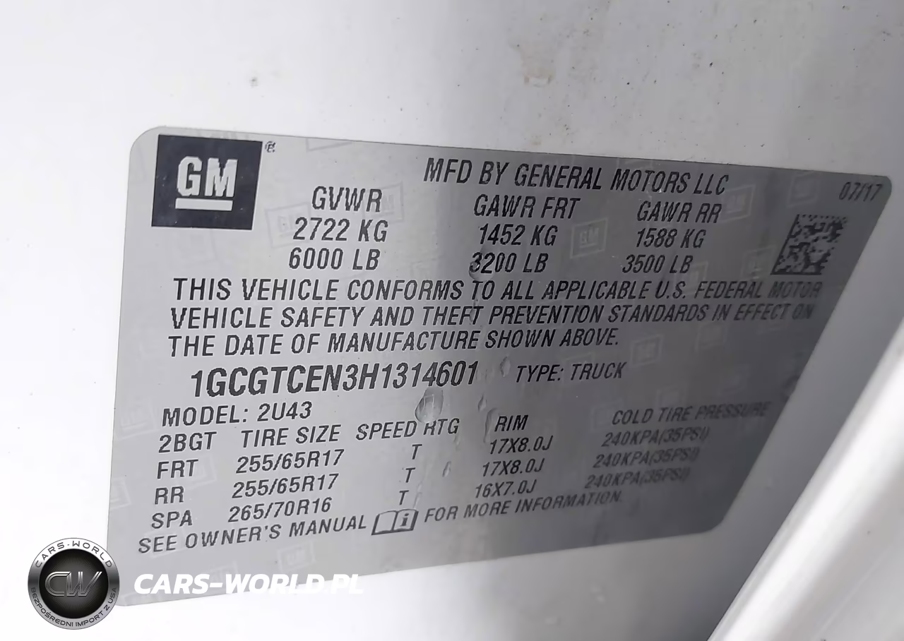 2017 Chevrolet Colorado 4Wd Lt VIN:1GCGTCEN3H1314601 - 9