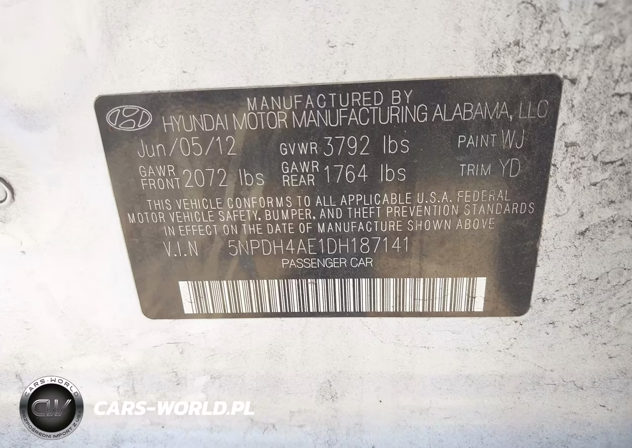 2013 Hyundai Elantra Gls VIN:5NPDH4AE1DH187141 - 9