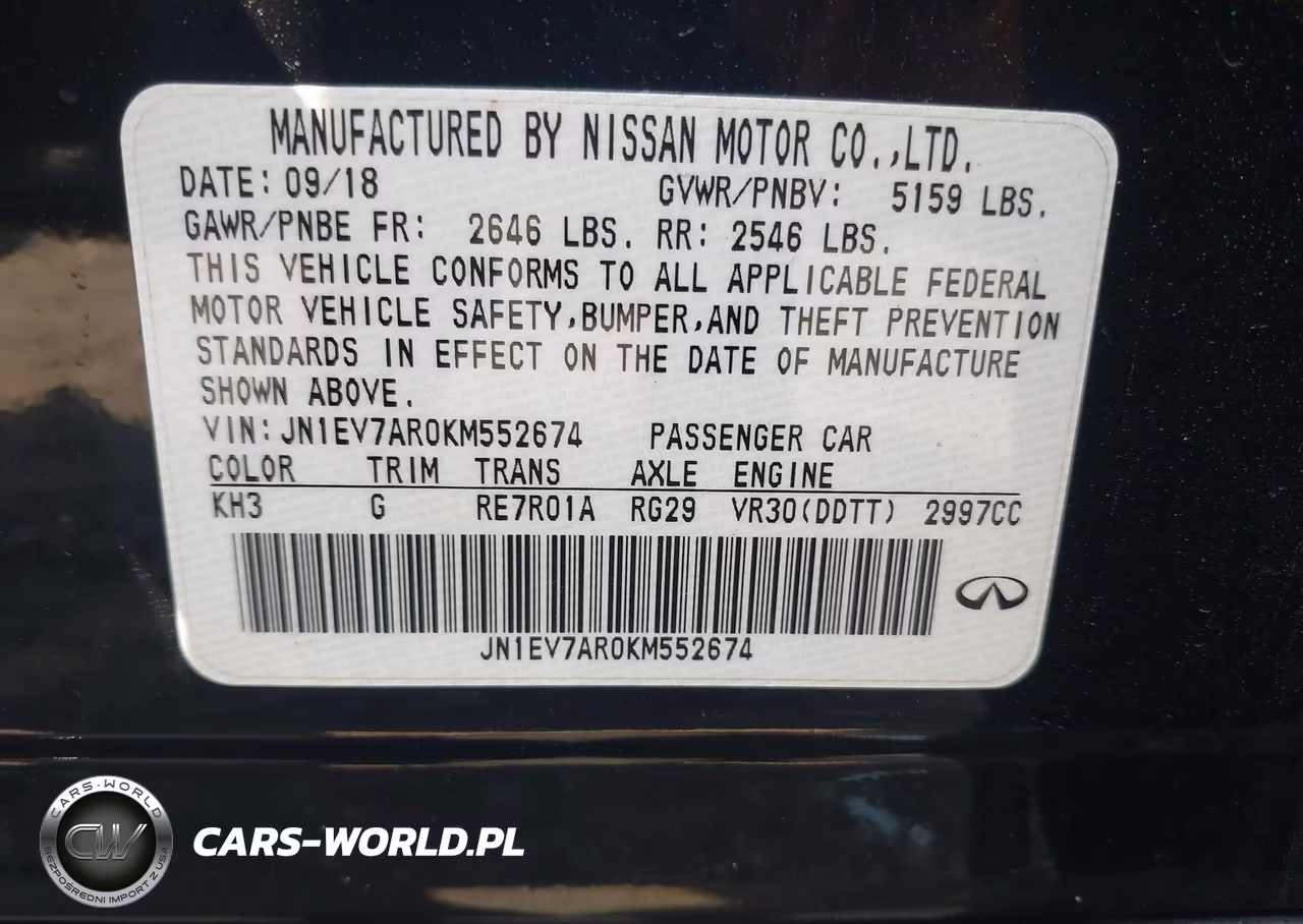 2019 Infiniti Q50 3.0T Luxe VIN:JN1EV7AR0KM552674 - 9