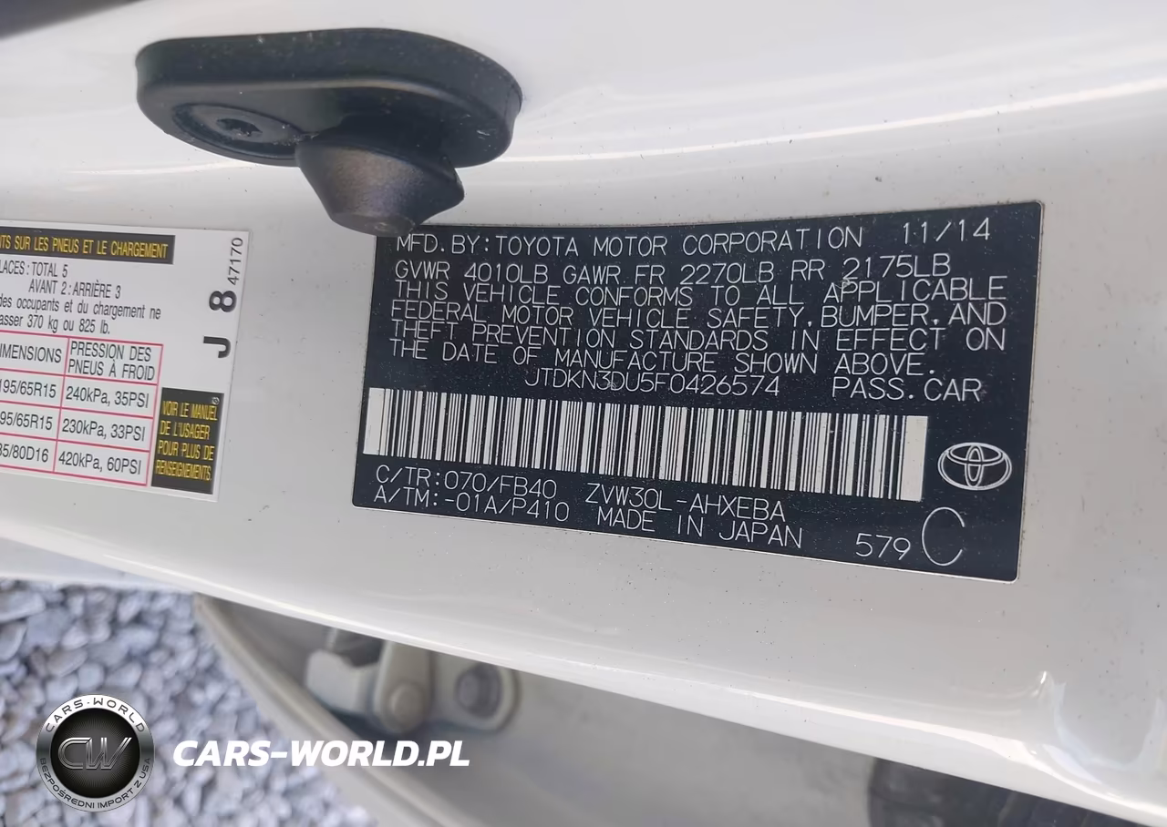 2015 Toyota Prius Three VIN:JTDKN3DU5F0426574 - 9
