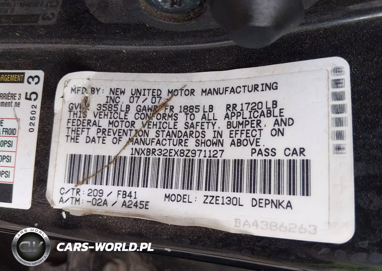 2008 Toyota Corolla Le VIN:1NXBR32EX8Z971127 - 9