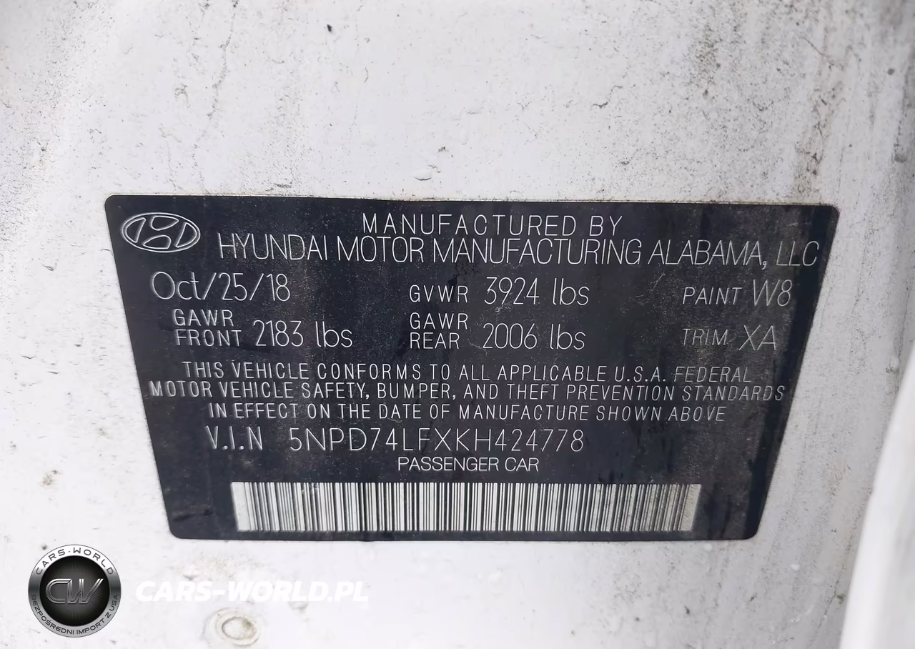 2019 Hyundai Elantra Se VIN:5NPD74LFXKH424778 - 9