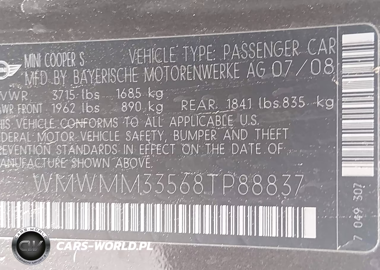 2008 Mini Cooper S Clubman VIN:WMWMM33568TP88837 - 9