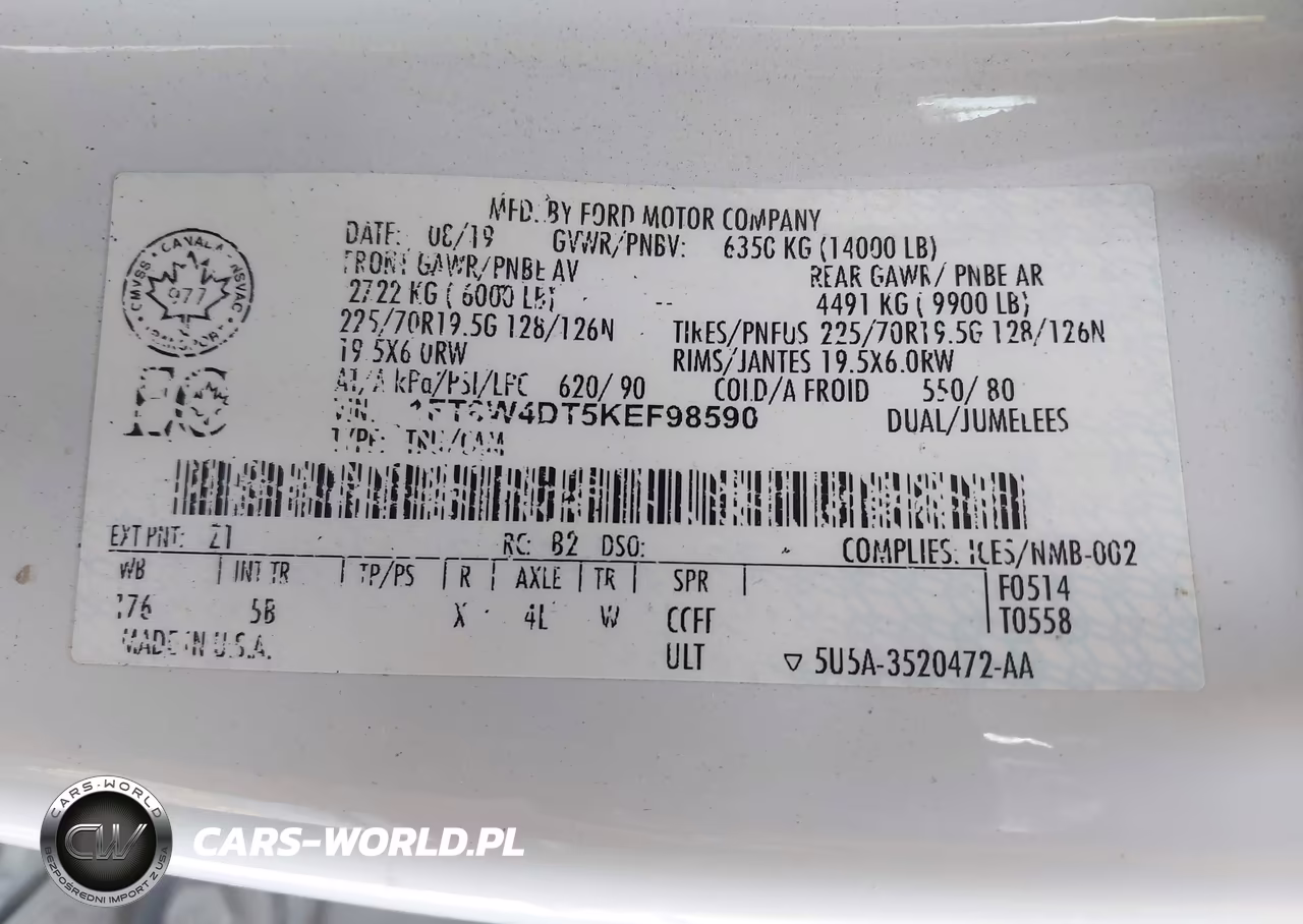 2019 Ford F-450 Lariat VIN:1FT8W4DT5KEF98590 - 9