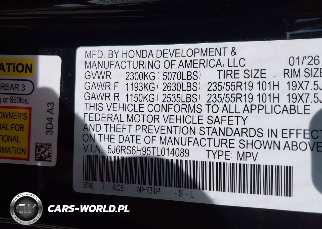 2026 Honda Cr-V Hybrid Awd Sport Touring VIN:5J6RS6H95TL014089 - 9