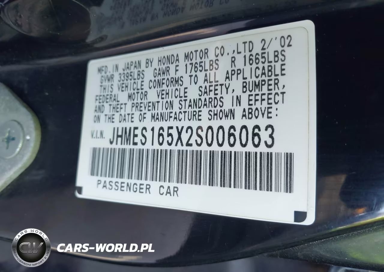 2002 Honda Civic Lx VIN:JHMES165X2S006063 - 9