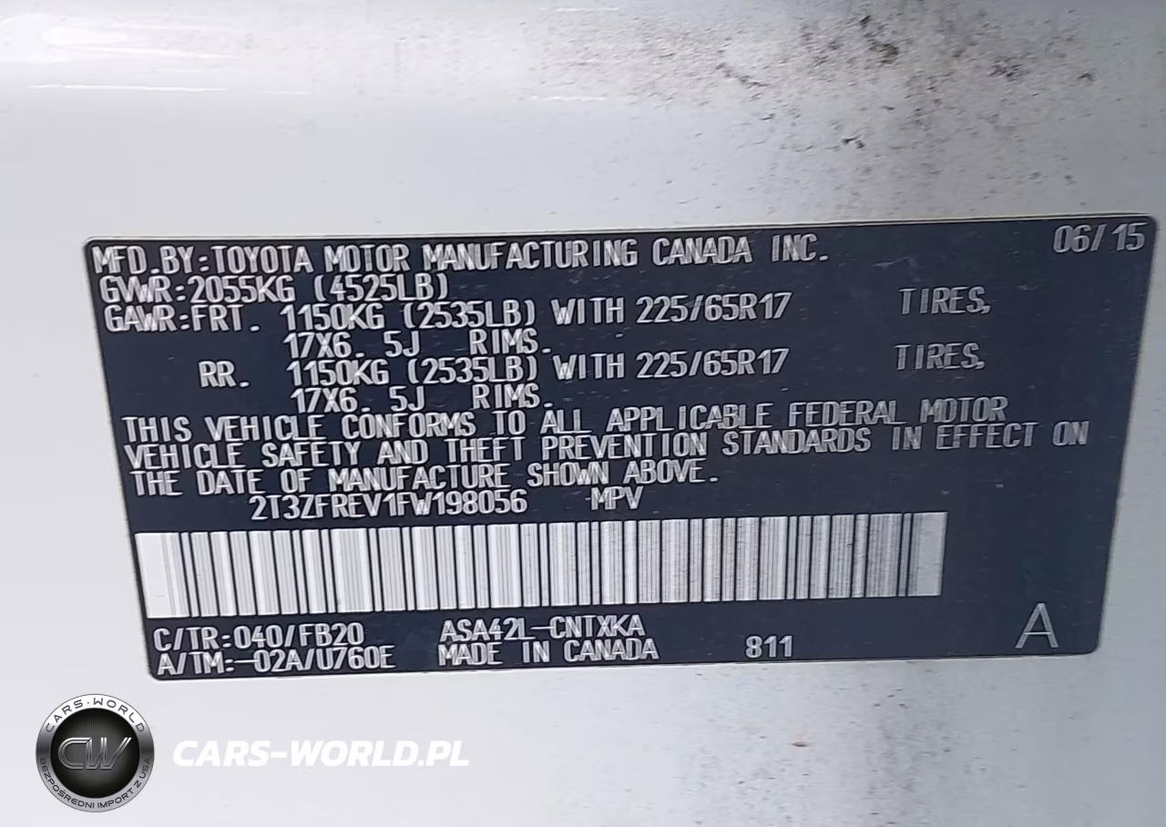2015 Toyota Rav4 Le VIN:2T3ZFREV1FW198056 - 9