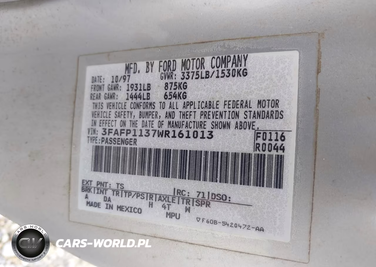 1998 Ford Escort Zx2 Cool-Zx2 Hot VIN:3FAFP1137WR161013 - 9