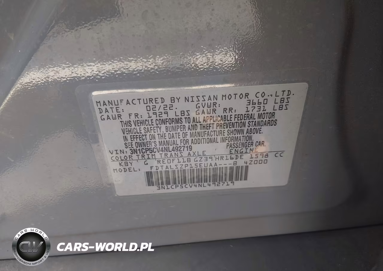 2022 Nissan Kicks Sv Xtronic Cvt VIN:3N1CP5CV4NL492719 - 9