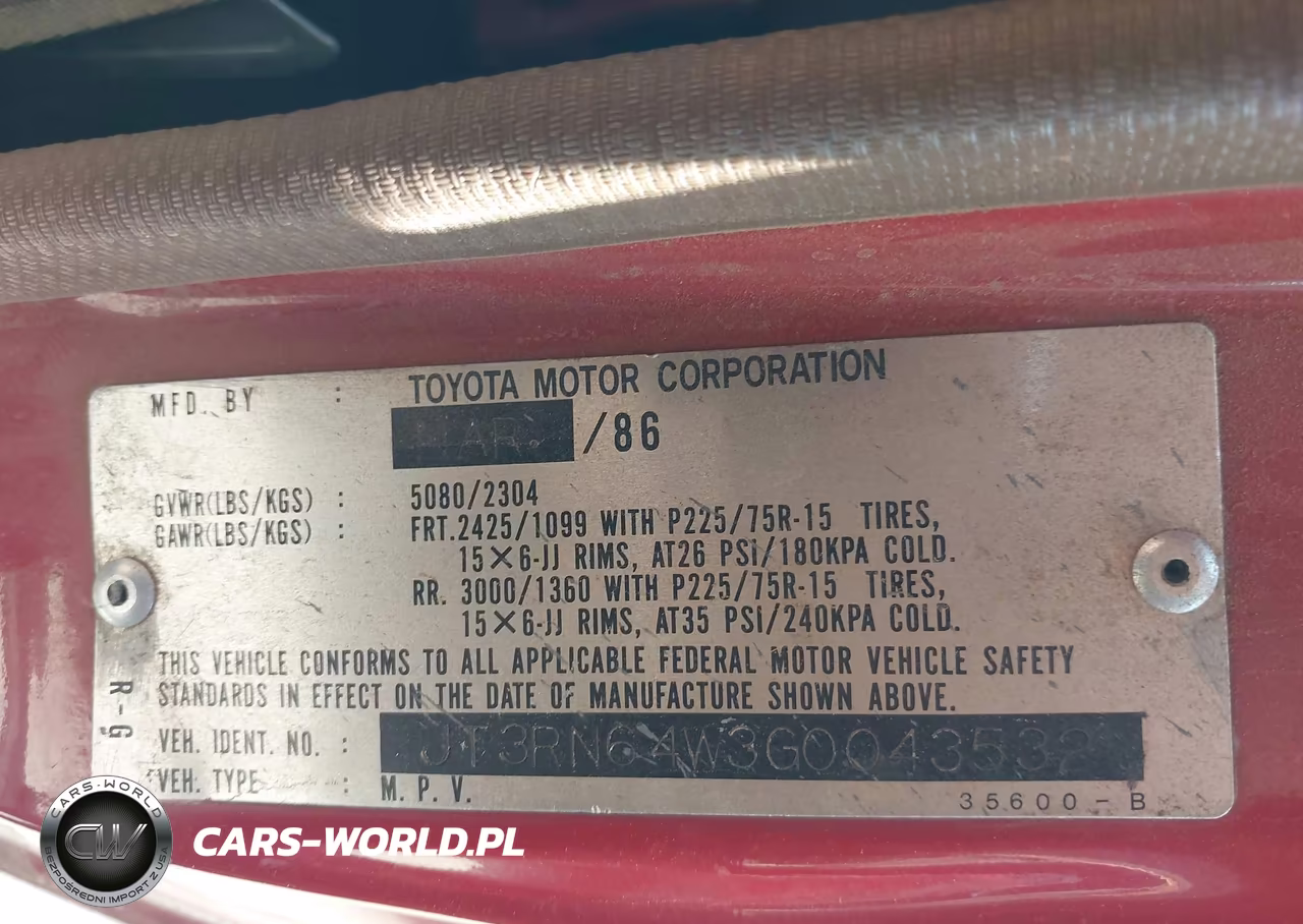 1986 Toyota 4Runner VIN:JT3RN64W3G0043532 - 9