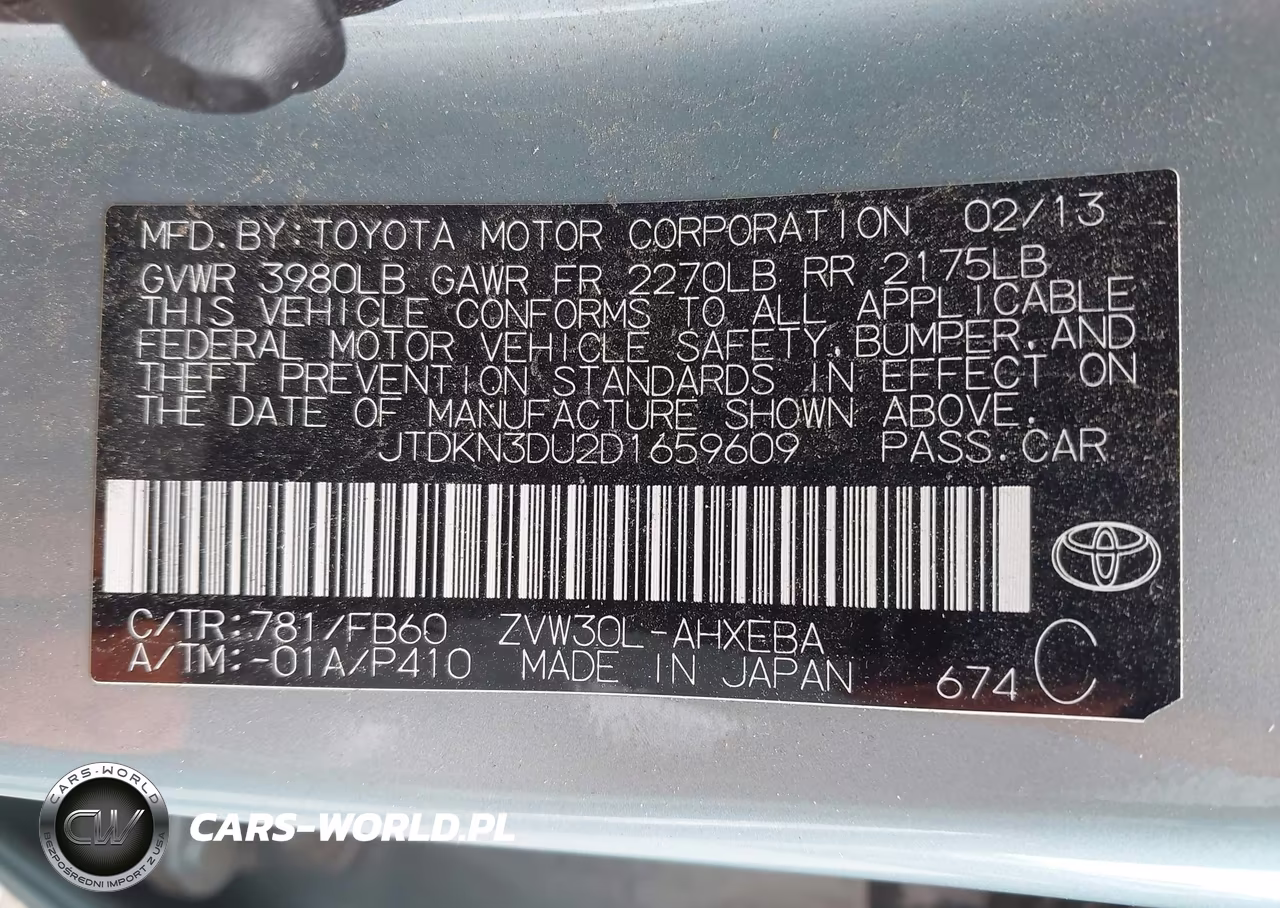 2013 Toyota Prius Three VIN:JTDKN3DU2D1659609 - 9
