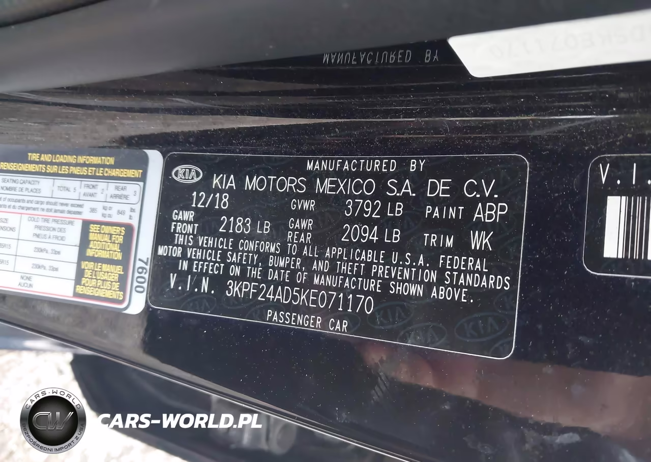 2019 Kia Forte Fe VIN:3KPF24AD5KE071170 - 9