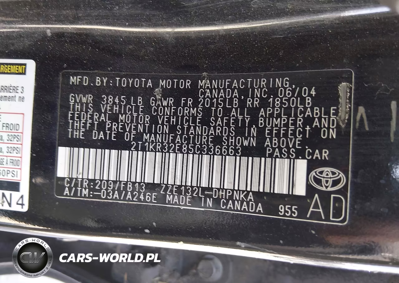 2005 Toyota Corolla Matrix Xr VIN:2T1KR32E85C336663 - 9