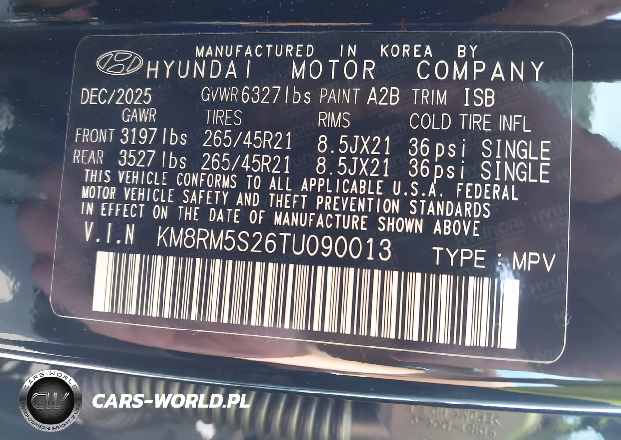 2026 Hyundai Palisade Calligraphy VIN:KM8RM5S26TU090013 - 9