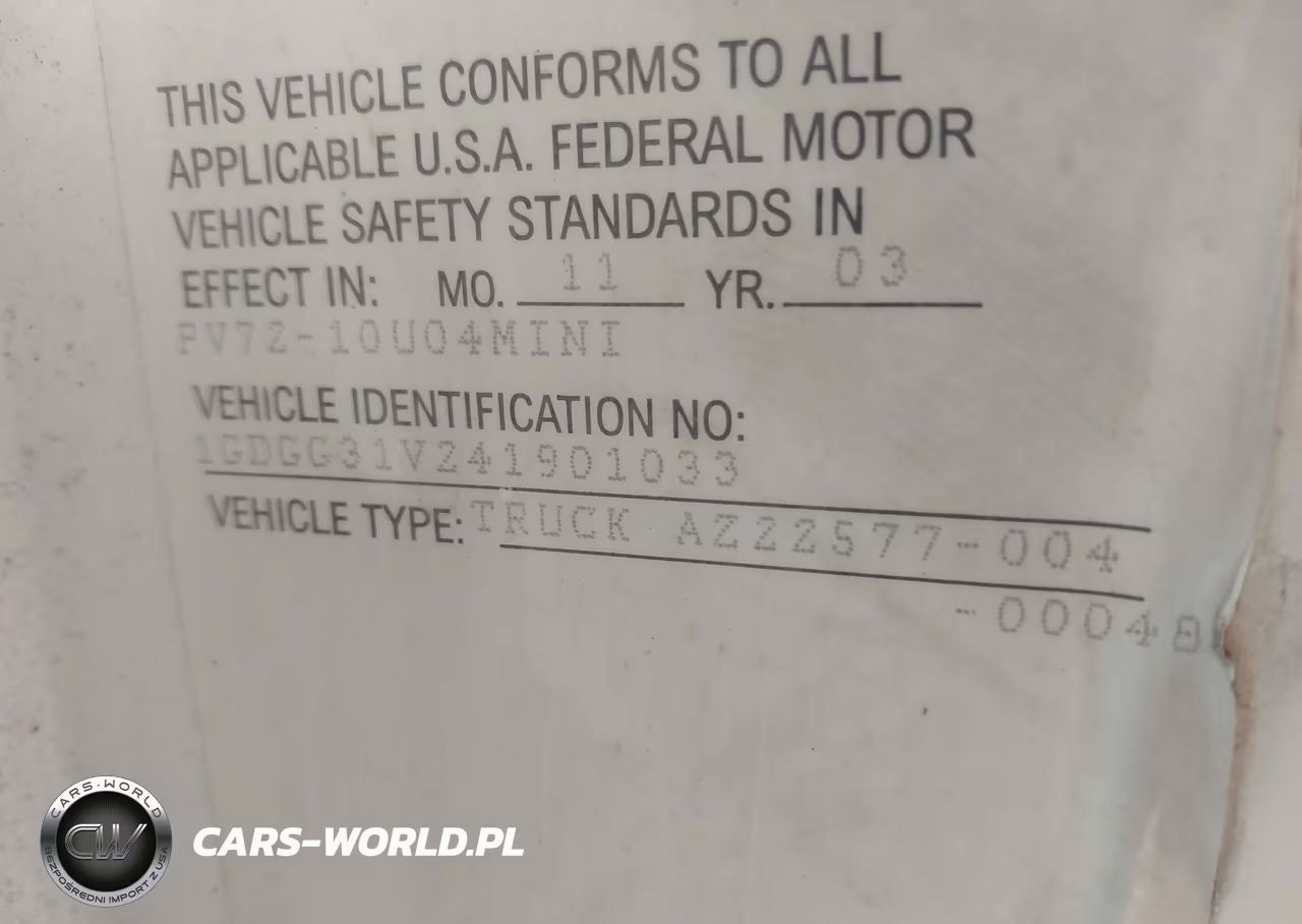 2004 GMC Savana Cutaway Standard VIN:1GDGG31V241901033 - 8