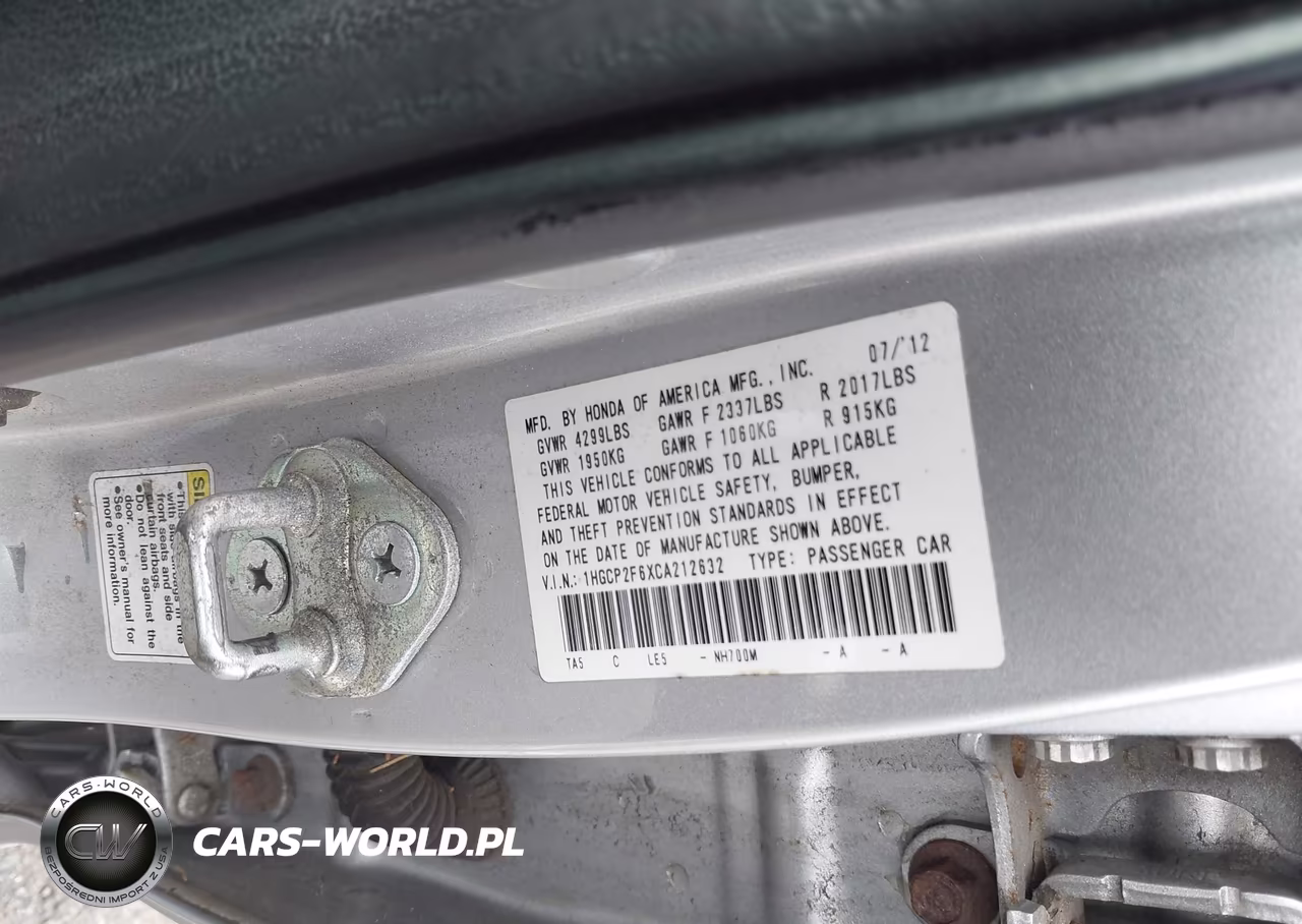 2012 Honda Accord 2.4 Se VIN:1HGCP2F6XCA212632 - 9