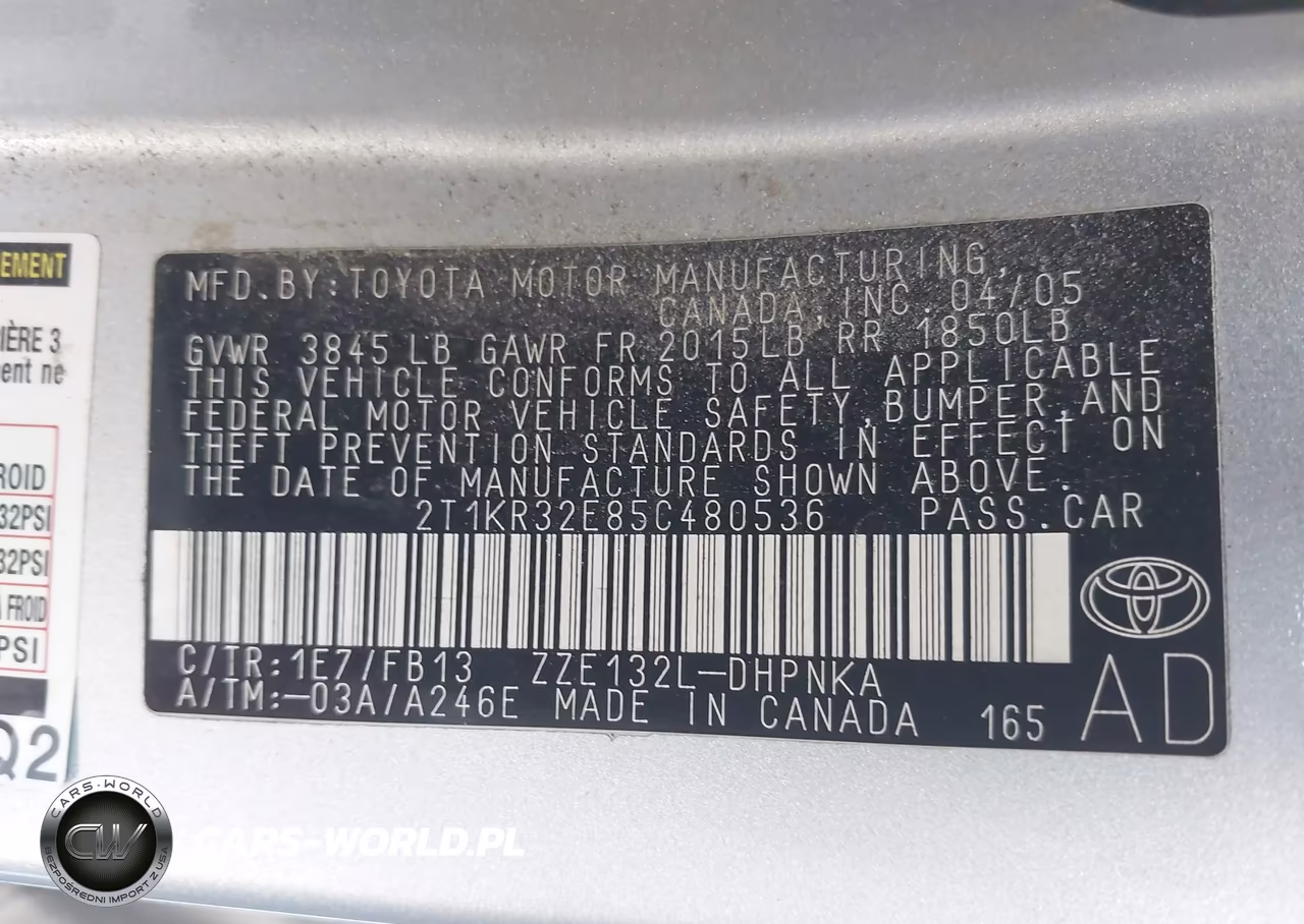 2005 Toyota Matrix Xr VIN:2T1KR32E85C480536 - 9