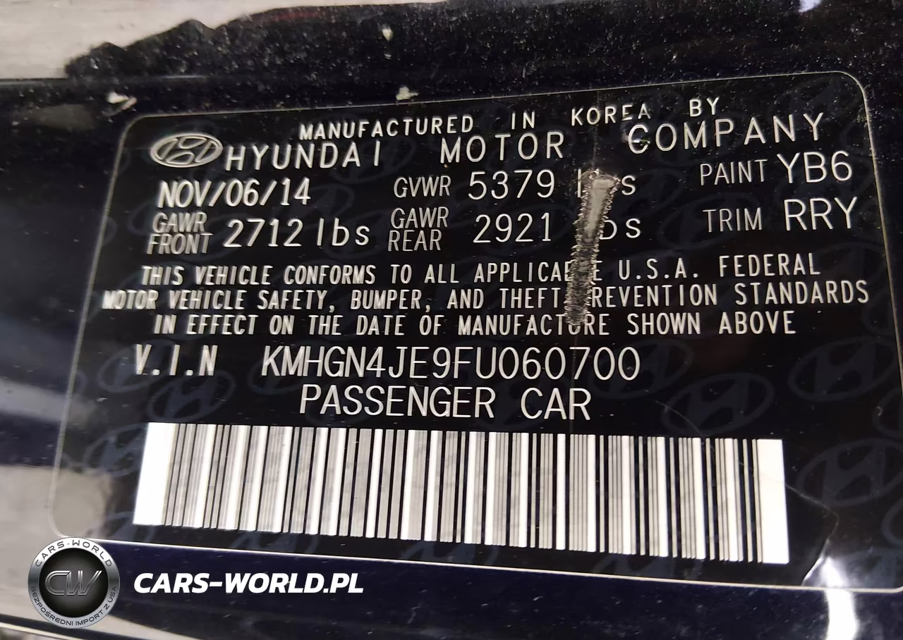 2015 Hyundai Genesis 3.8 VIN:KMHGN4JE9FU060700 - 9