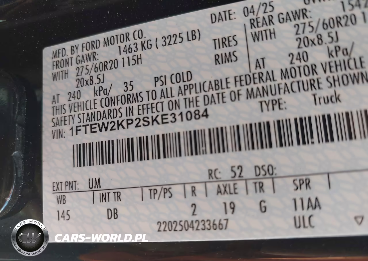 2025 Ford F-150 Stx VIN:1FTEW2KP2SKE31084 - 9