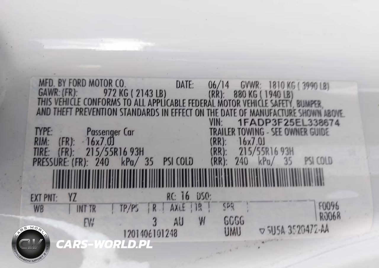 2014 Ford Focus Se VIN:1FADP3F25EL338674 - 9