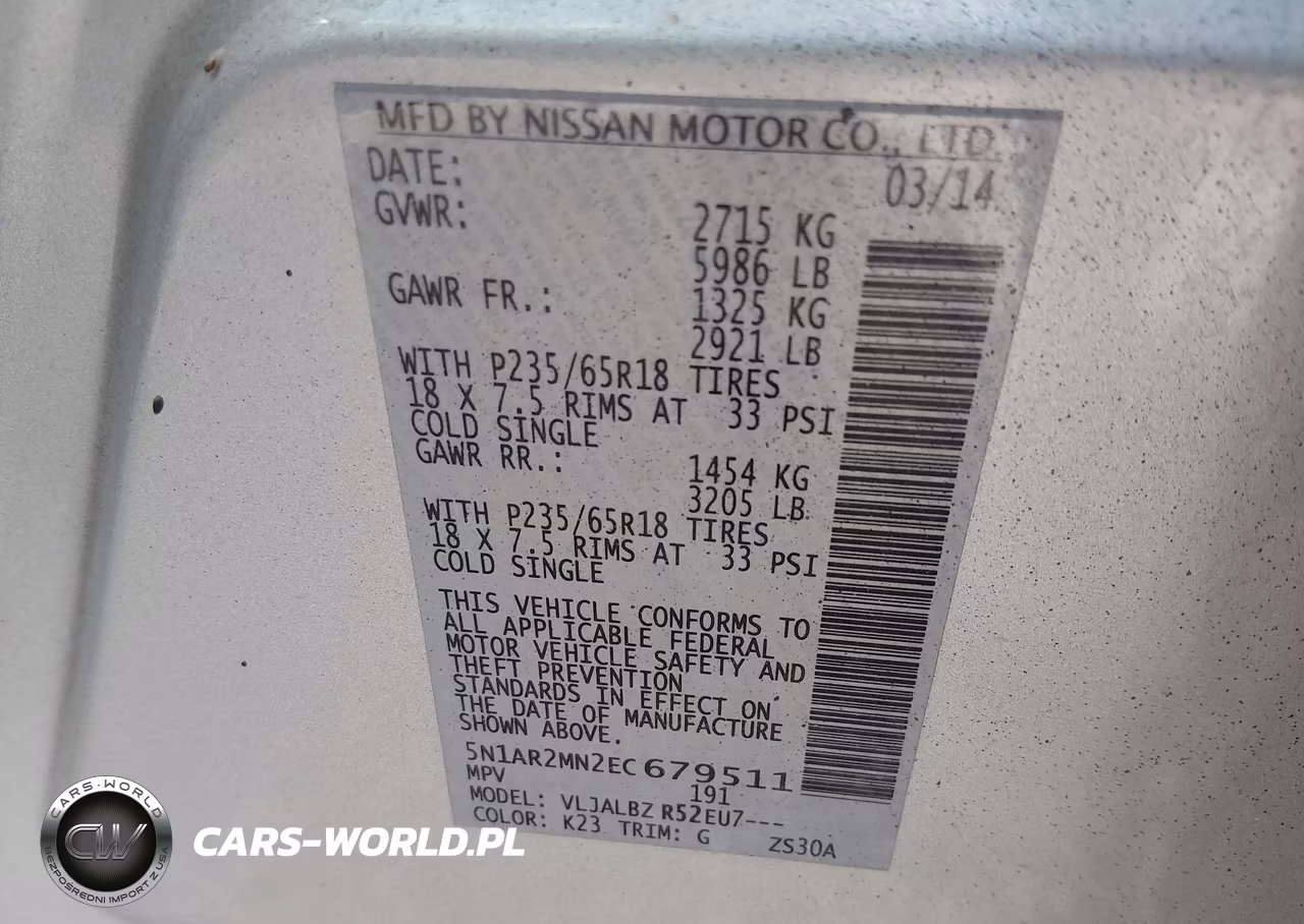 2014 Nissan Pathfinder S VIN:5N1AR2MN2EC679511 - 9