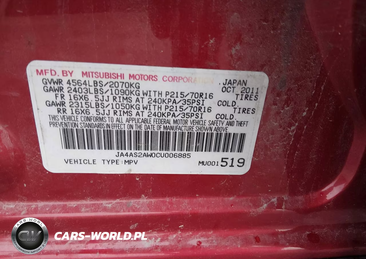 2012 Mitsubishi Outlander Es VIN:JA4AS2AW0CU006885 - 9